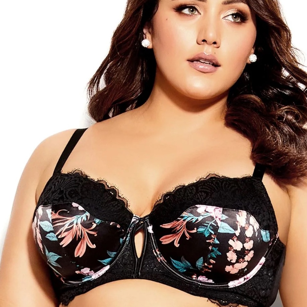 City Chic Floral Lace Full Coverage Bra 44B